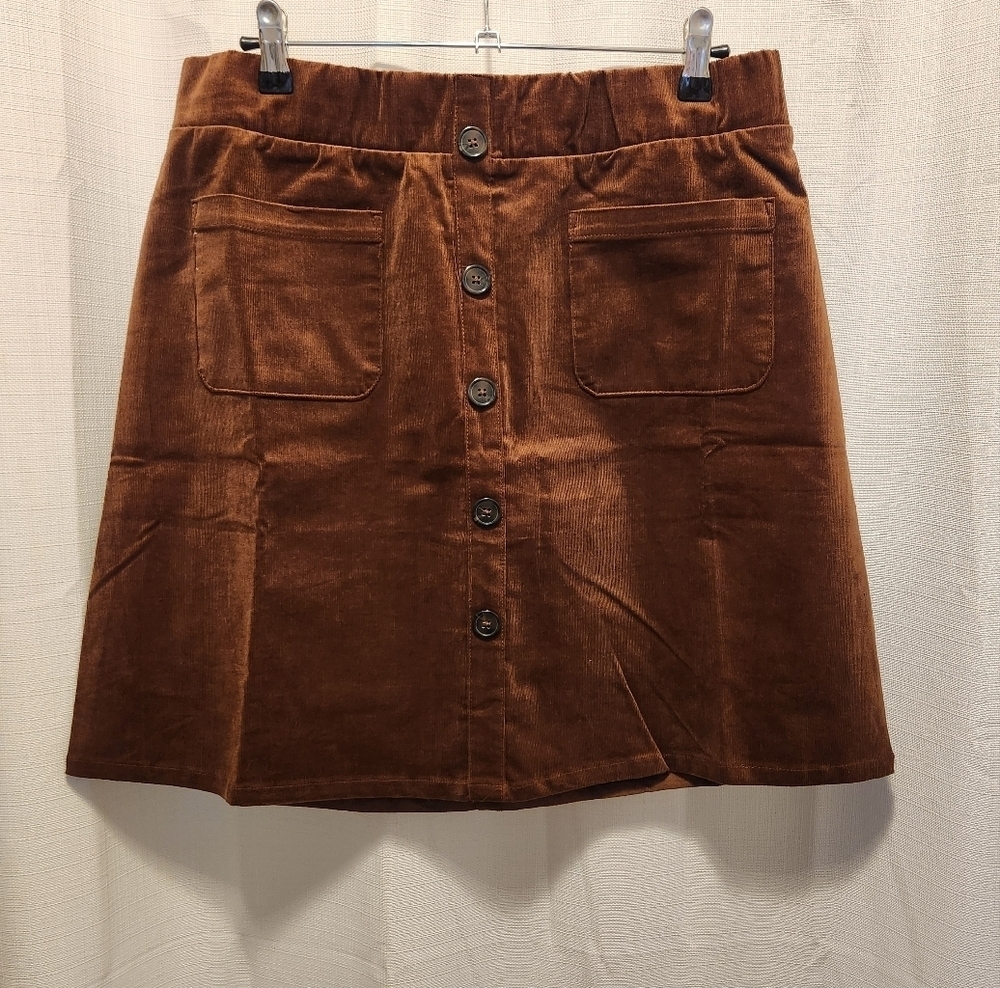 Torrid Brown Corduroy Button-Front Skirt Size 12 Plus Country - Picture 5 of 7